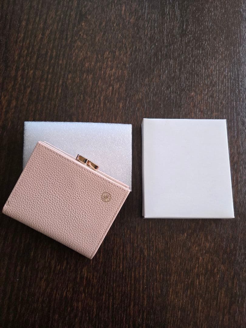 皇居　財布　がま口　ピンクベージュ