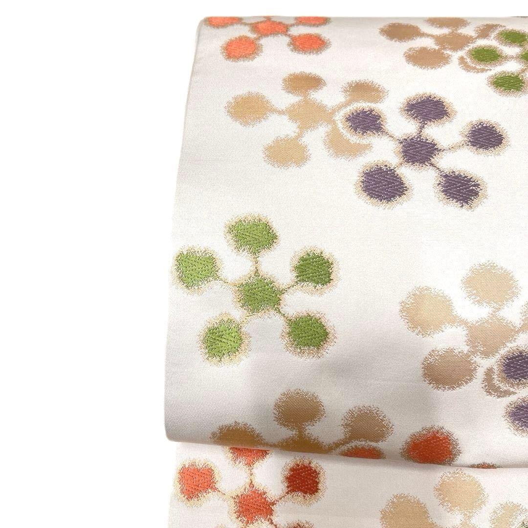 未着用　全通　袋帯　唐織　梅花模様　花模様　着物　093a p