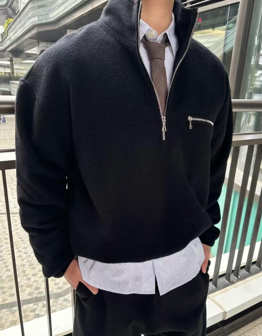 RIER ブラック ハーフジップ ジャンパー M 即日発送