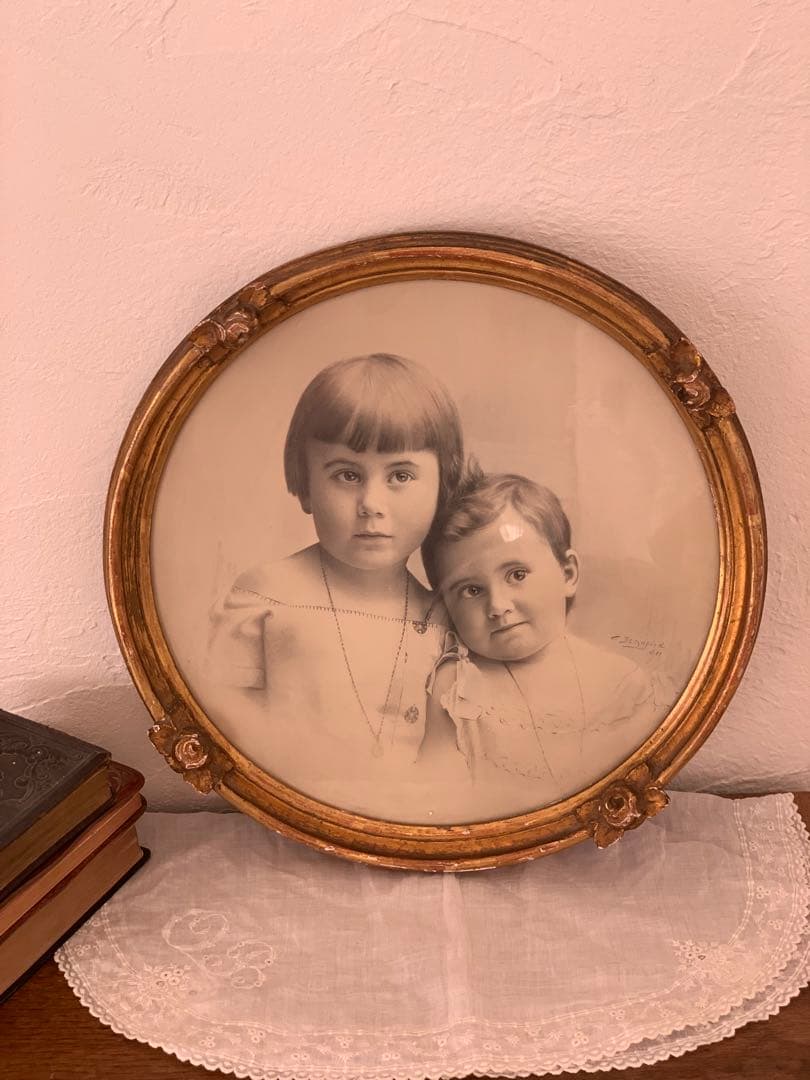 フランス　蚤の市　フレーム　写真入り　ブロカント