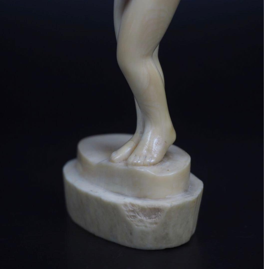 送料無料　レア物　マッコウクジラ　抹香鯨　鯨歯彫刻２体