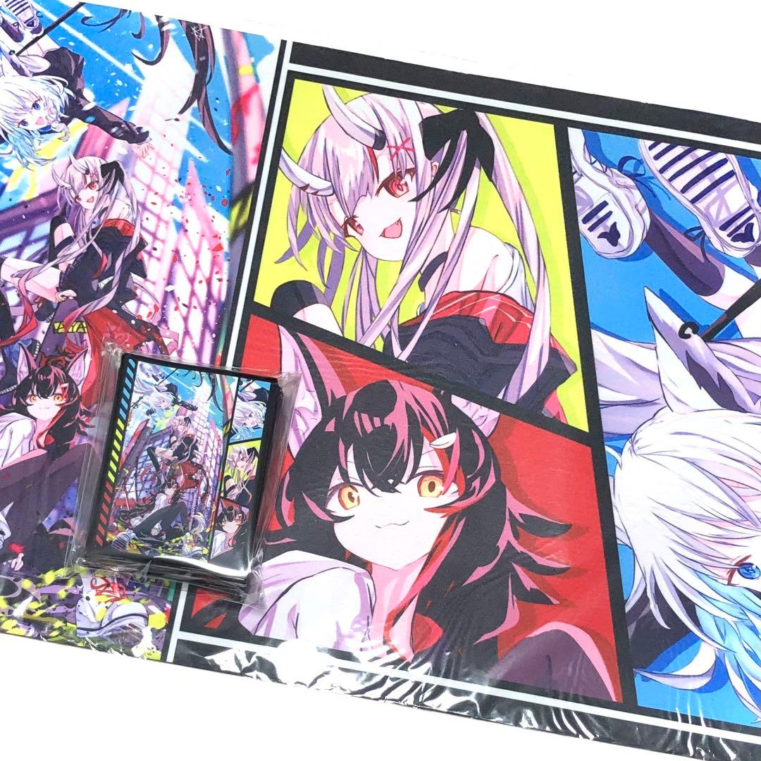 ホロライブ 百鬼あやめ 白上フブキ 大神ミオ スリーブ プレイマット セット z