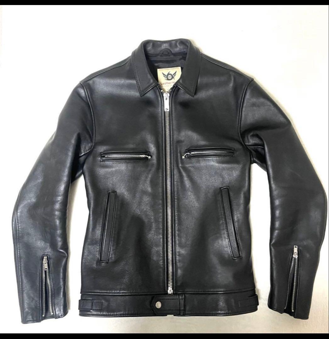 666サイズ38レザーライダースジャケットLJM-17TF