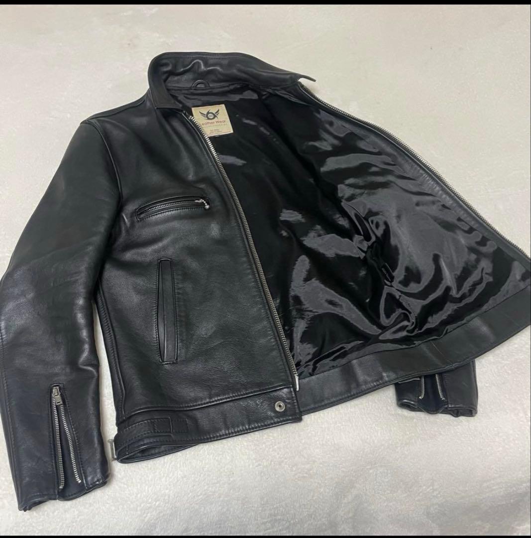 666サイズ38レザーライダースジャケットLJM-17TF