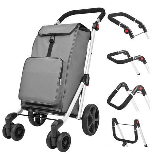 ショッピングカート 6輪 買い物カート 保冷バッグ付き キャリー グレー