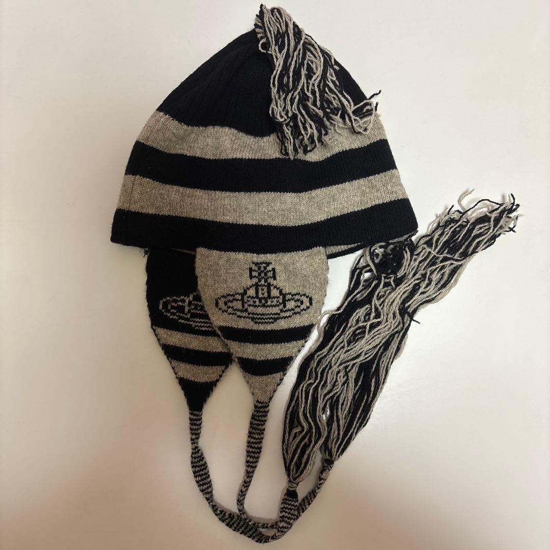 vivienne westwood ニット帽 耳当て