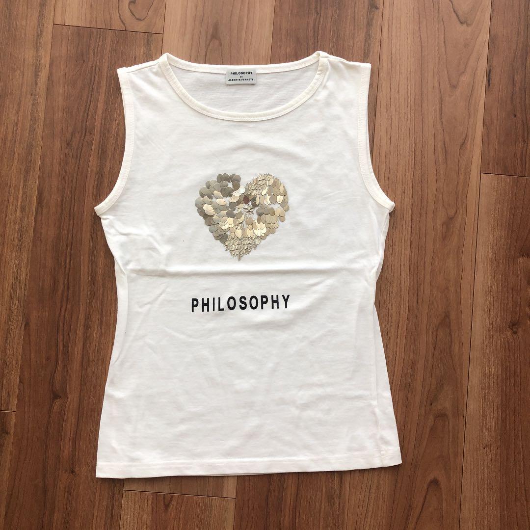 フィロソフィー　ハート　スパンコール　タンクトップ