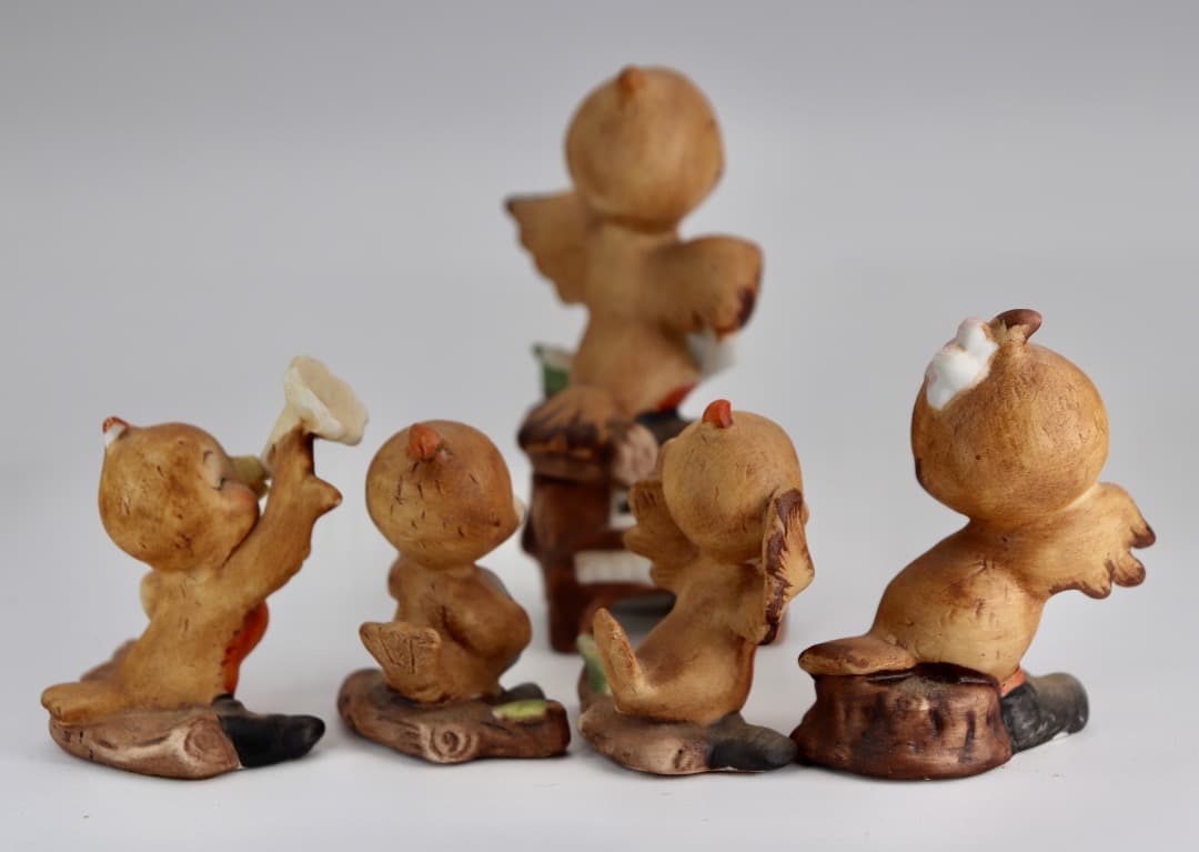 陶器製ジョセフ（ヨセフ・オリジナル）小さな可愛い小鳥の置物 6体セット