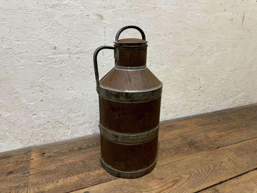 1163 ビンテージ　希少デザインのミルク缶　牛乳缶　ガーデン　オブジェ　レトロ