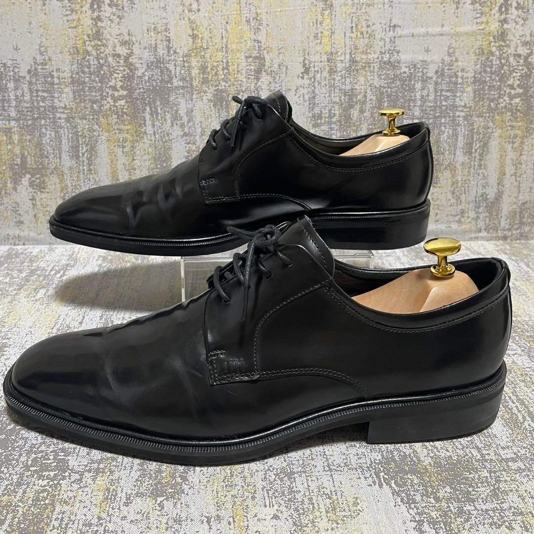 ★28.5㎝★ブラック フォーマル ビジネスシューズ エコー プレーントゥ