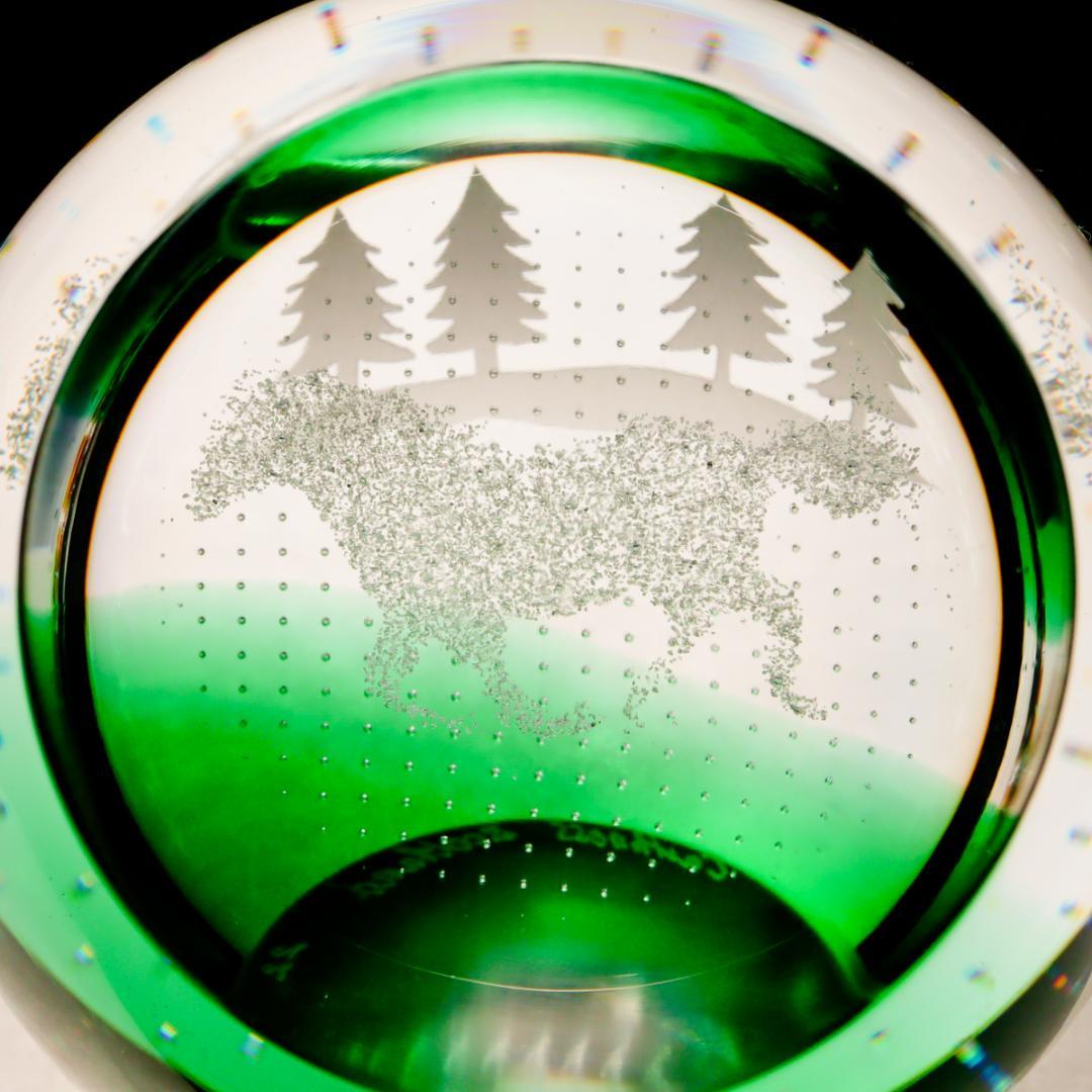 Caithness Glass 森を駆ける馬 エアーパターン ペーパーウエイト