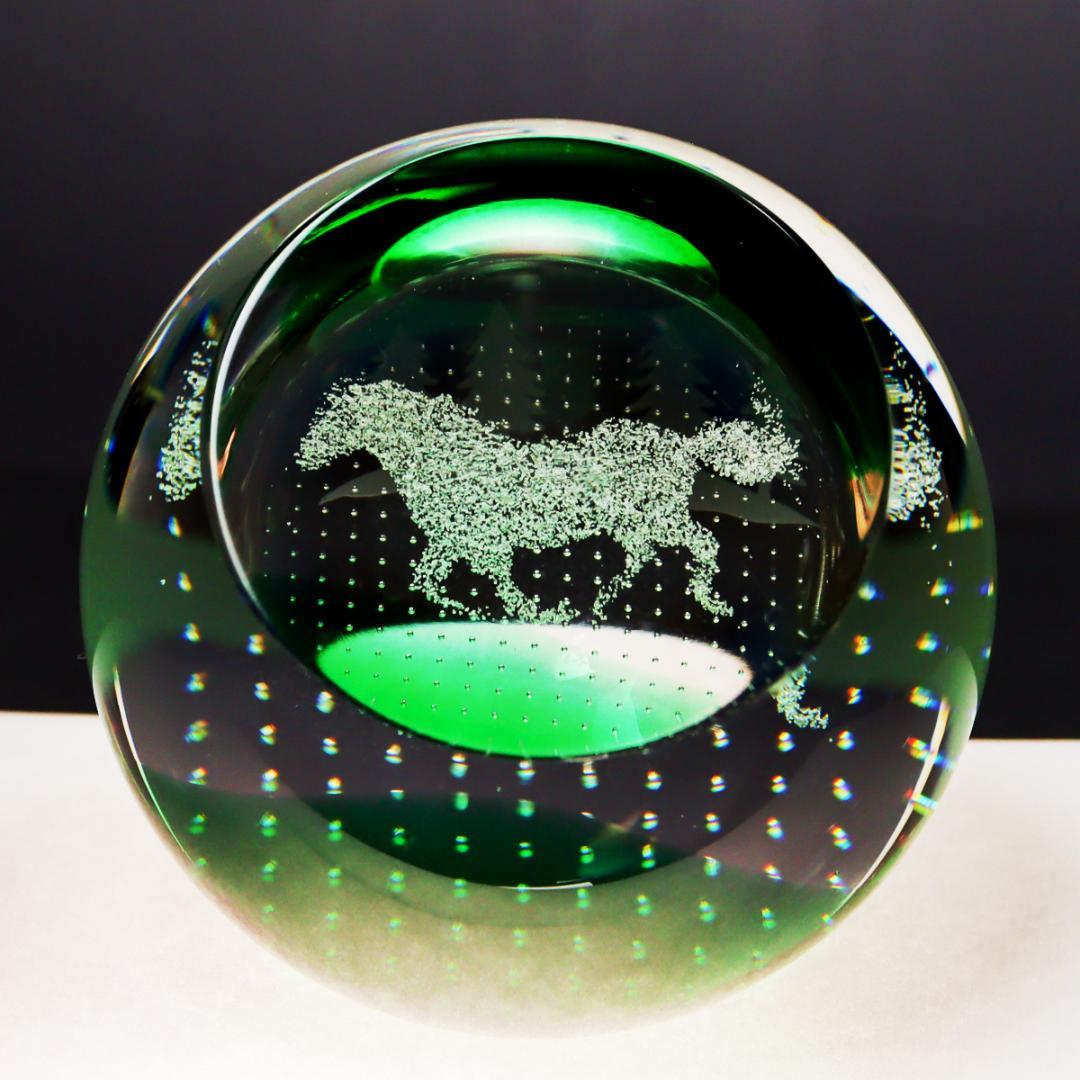 Caithness Glass 森を駆ける馬 エアーパターン ペーパーウエイト