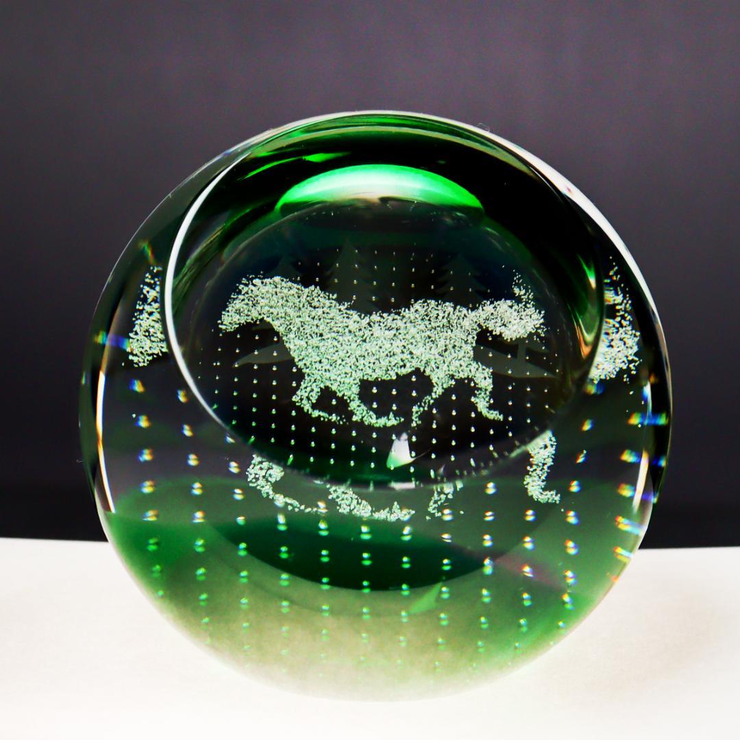 Caithness Glass 森を駆ける馬 エアーパターン ペーパーウエイト