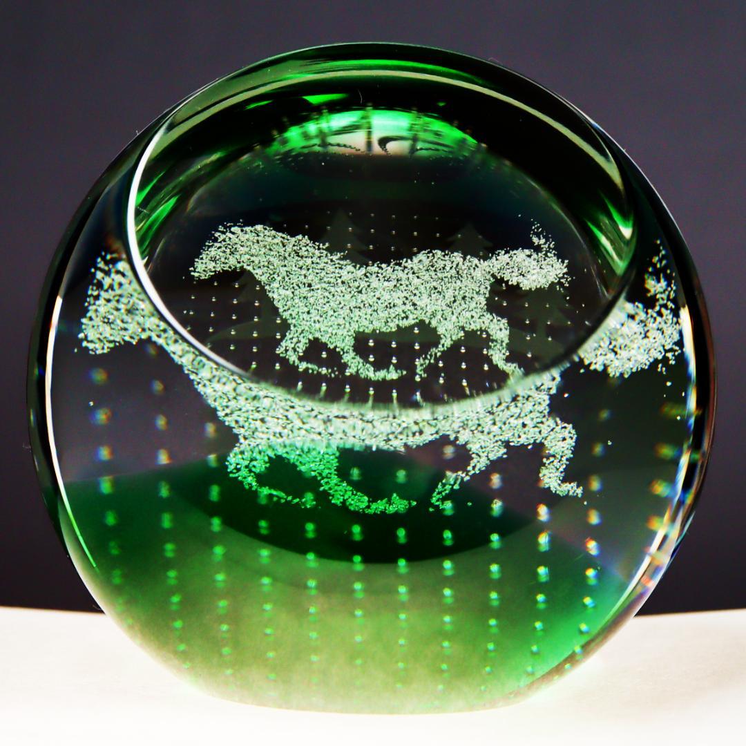 Caithness Glass 森を駆ける馬 エアーパターン ペーパーウエイト