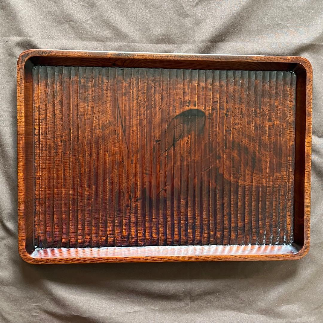 欅拭漆我谷盆　25cm×35.3cm×2.5cm 折敷　トレー　№9035