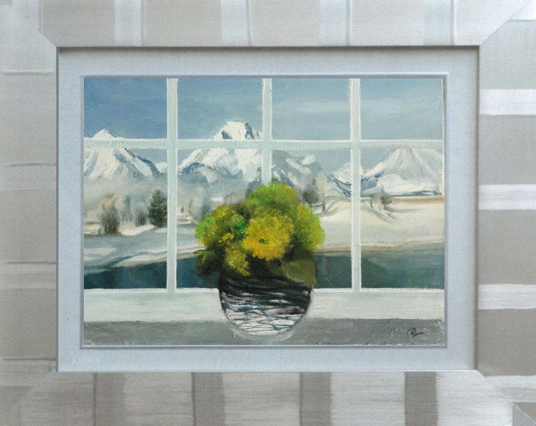 油絵 菅家令子 絵 絵画 インテリア 額付(黒) F4-070602 花