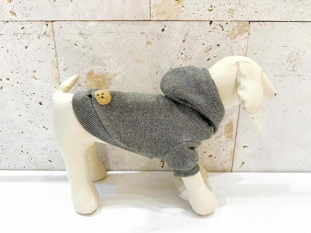 DENIM ROSE ワッペンフード付きラメパーカー