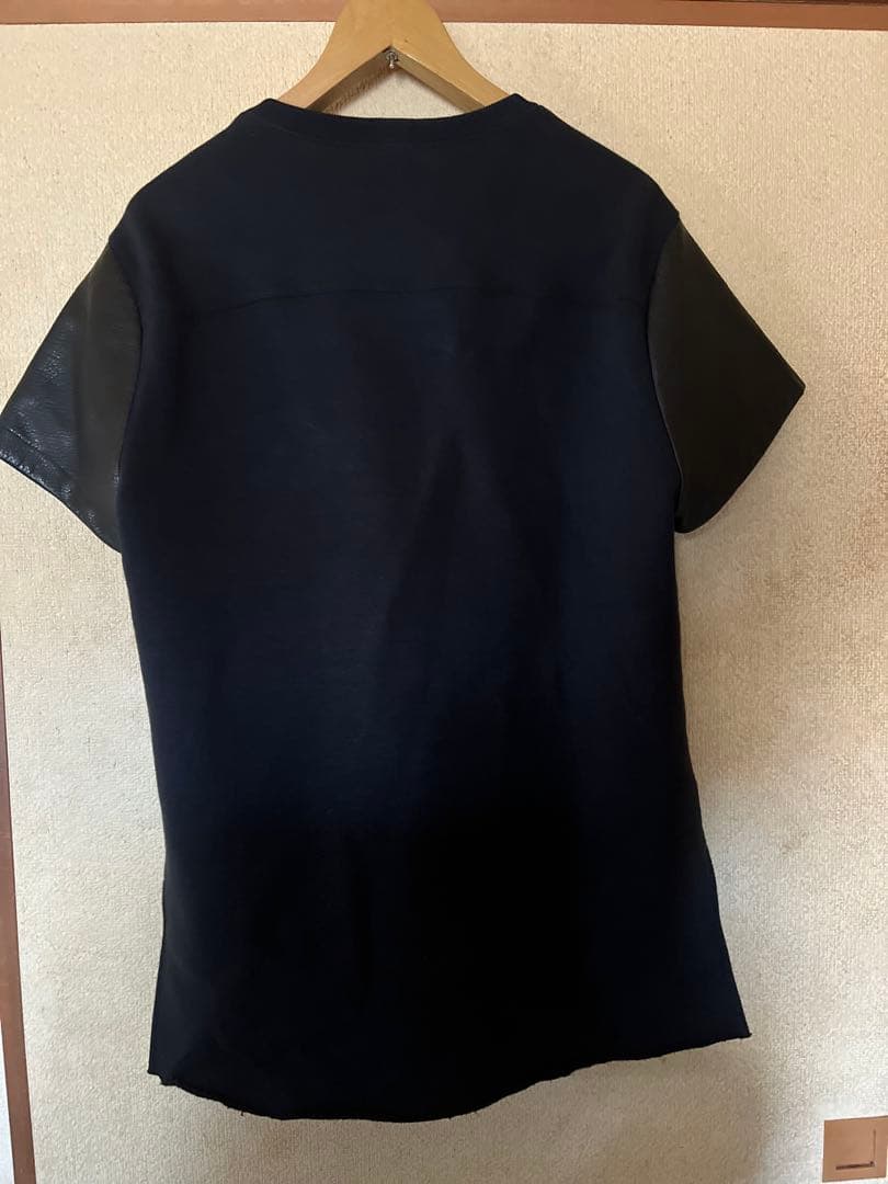 クロムハーツ Y NOTネイビー スエット セメタリークロス レザー Tシャツ