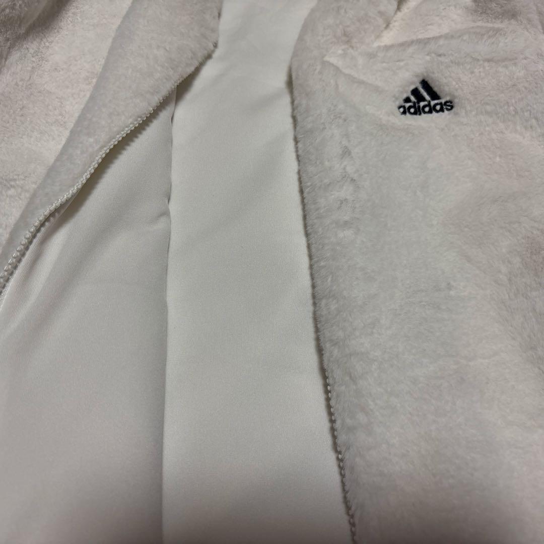 アディダス ふわふわあったか可愛いいゴルフウェア ボアフリースセットアップ　M