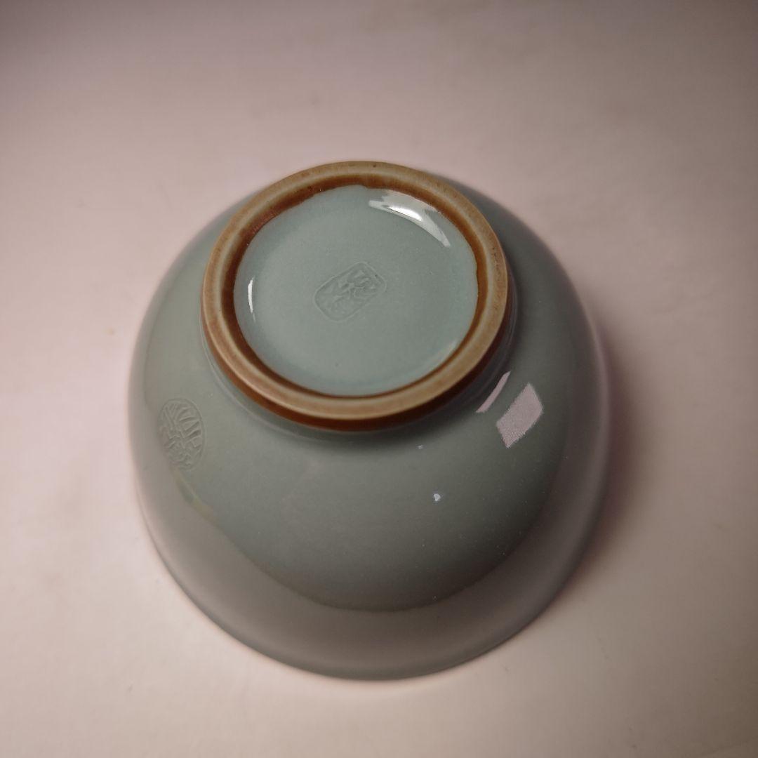 イ500 茶碗『三代目　諏訪蘇山』『青磁　茶碗　共箱』抹茶碗　茶道具