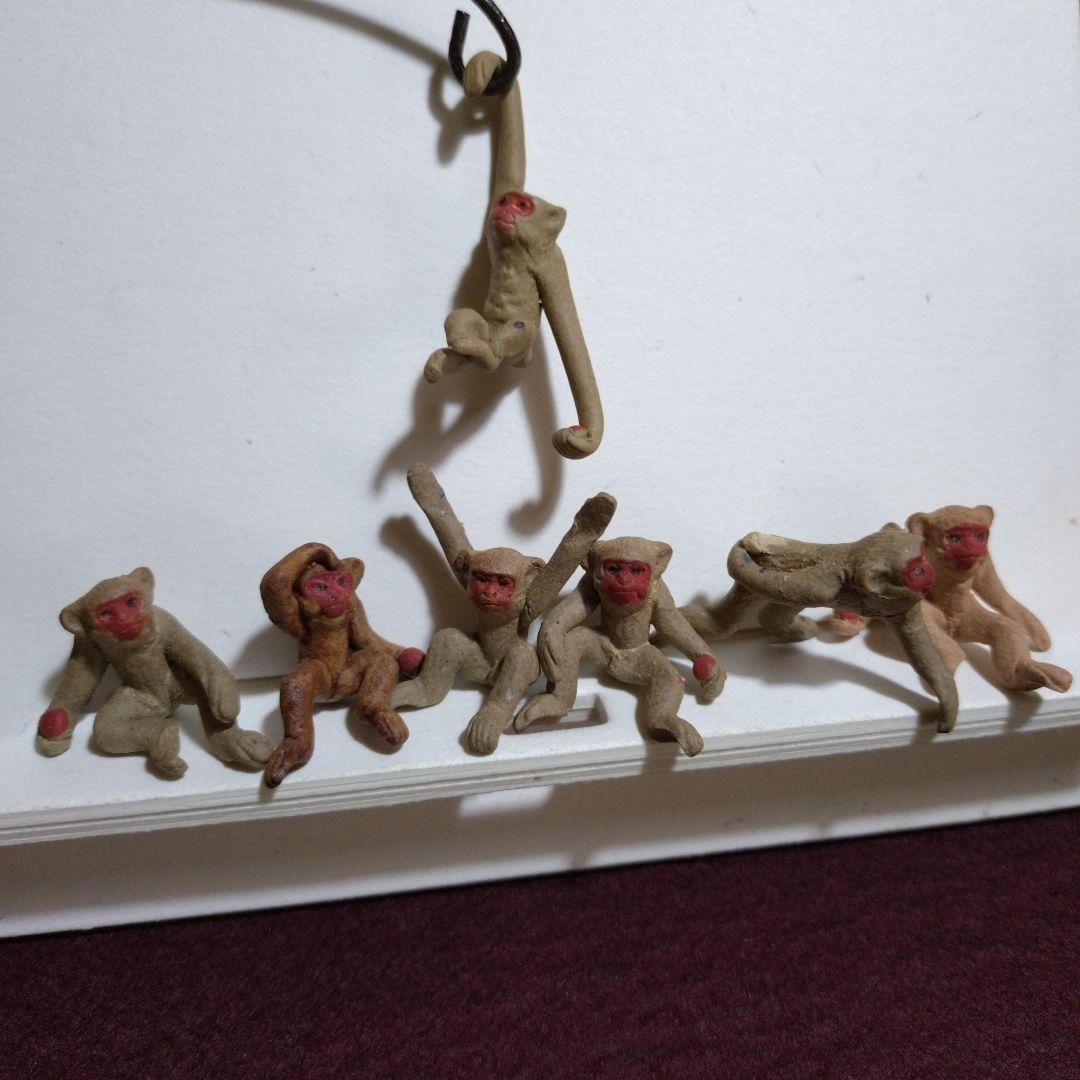 郷土玩具　工芸品　ミニチュア　子猿　豆人形