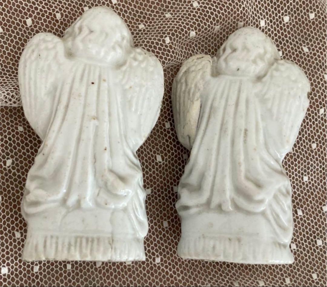 アンティーク雑貨 Old lovely small angels 2set