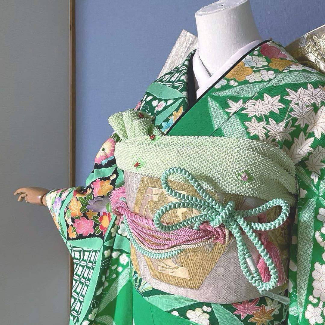 振袖フルセット　手描き友禅　吉祥紋様　成人式振袖　振袖　成人式