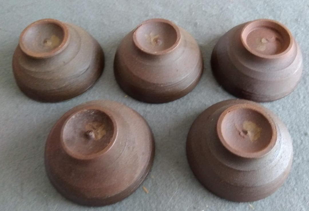 越前焼名工　桝田屋光生　ぐい飲み金盃五客セット