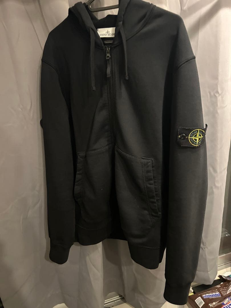 Stone  ブラック フルジップ パーカーL