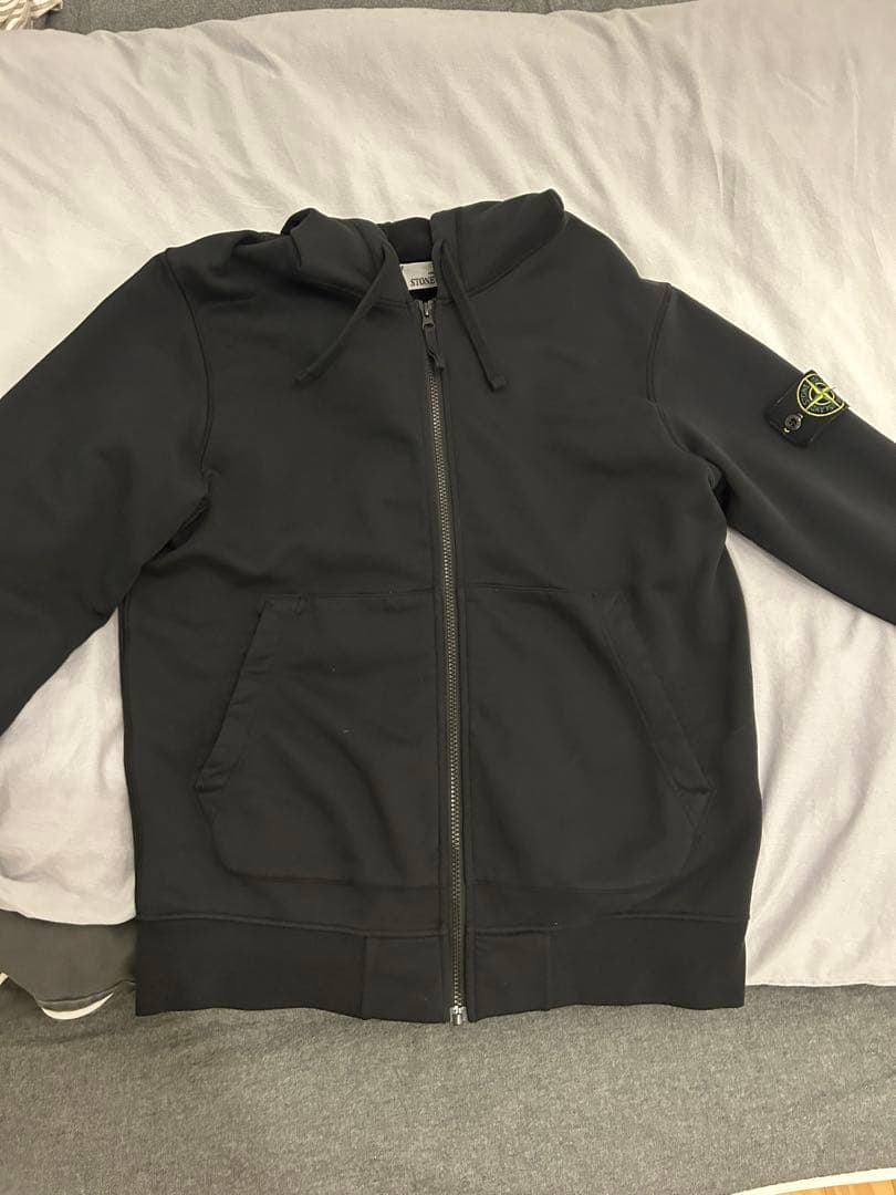 Stone  ブラック フルジップ パーカーL