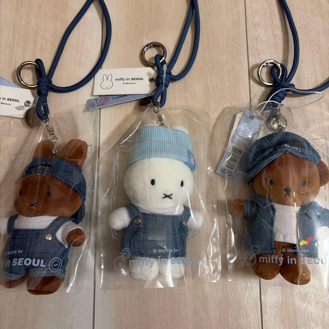 ミッフィー マスコット 3体セット デニム ソウル 韓国限定 聖水 ソンス
