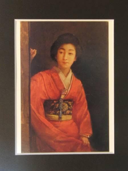 藤島　武ニ、女、希少画集画、新品額装付、状態良好
