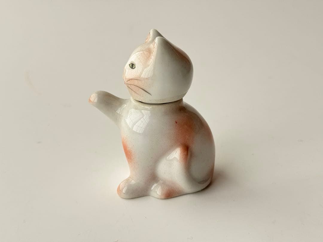 アンティーク 骨董 猫 陶器製 置物 醤油差し 中国 ヴィンテージ