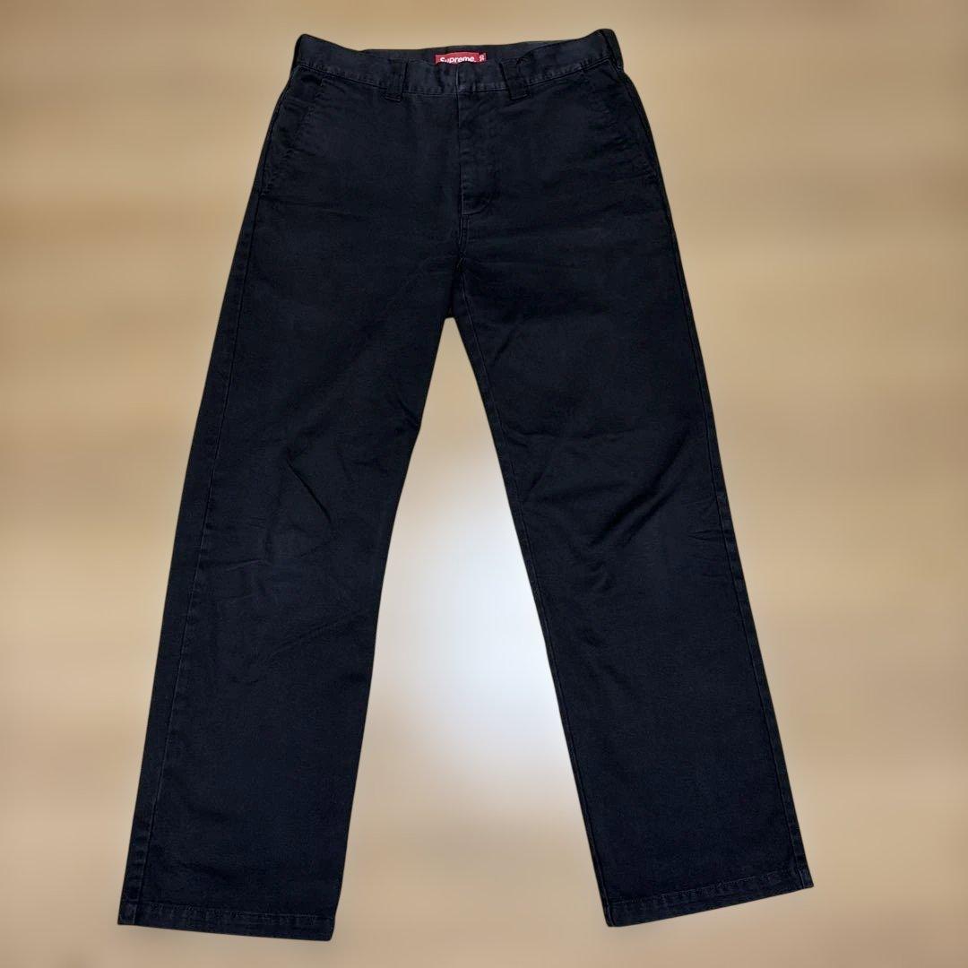 Supreme ブラック チノパン サイズ30