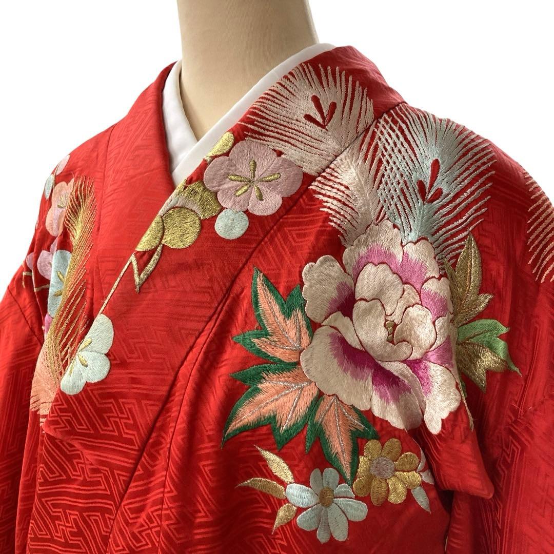 ◎mk-1448　引き振袖　お引きずり　婚礼衣装　金糸　銀糸　8-6