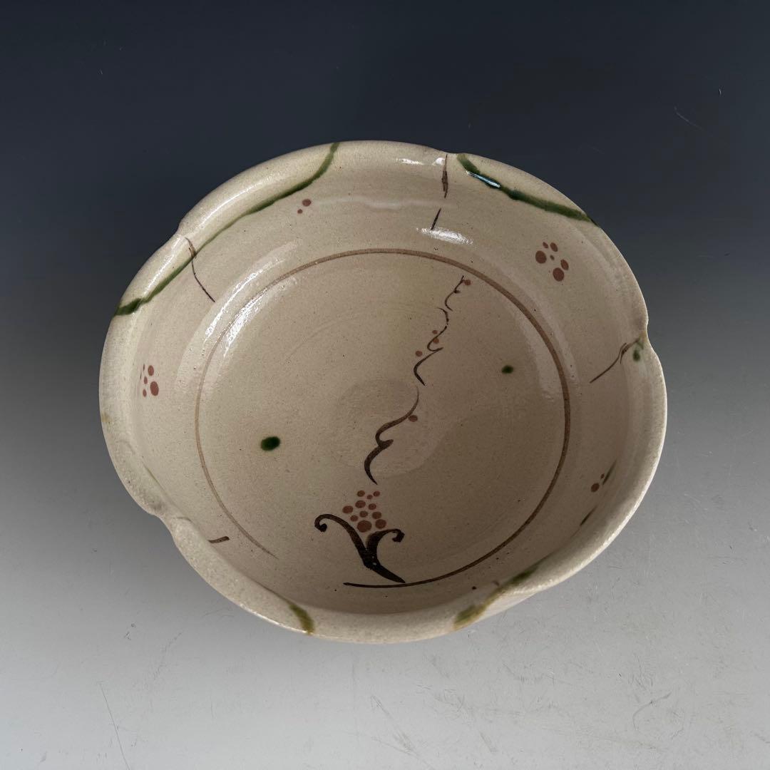 茶道具　弥七田織部　菓子鉢　菓子器　川本了生　共箱　陶芸　美濃焼　皿　茶席　茶会