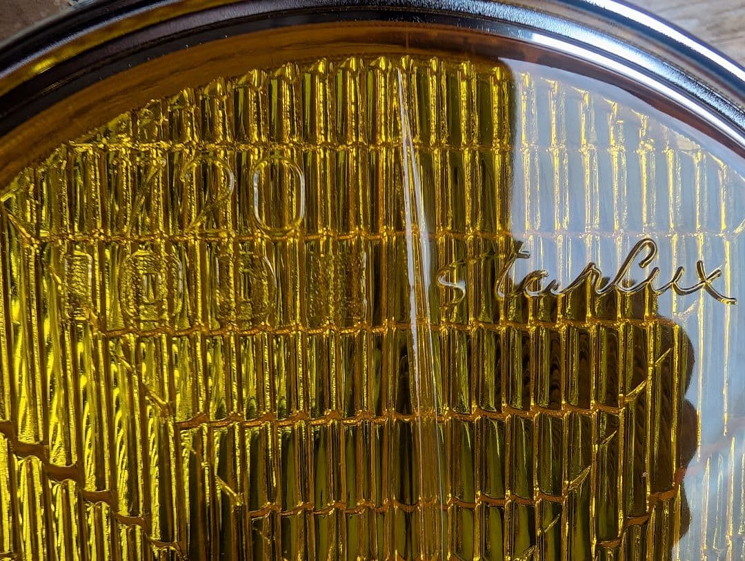 マーシャル 720 ヘッドライト リム付き イエローレンズ キティ 彫り猫 旧車