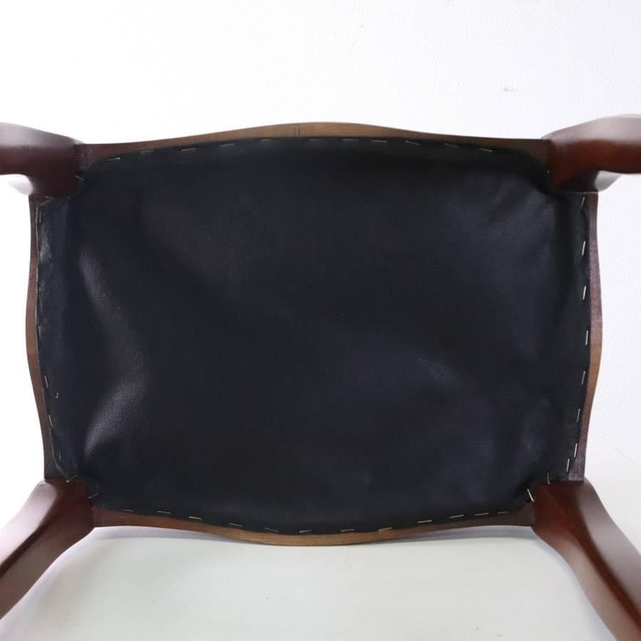 イタリア製クラシカル家具 猫脚 スツール 布張り ネイビー 鋲打ち 彫刻