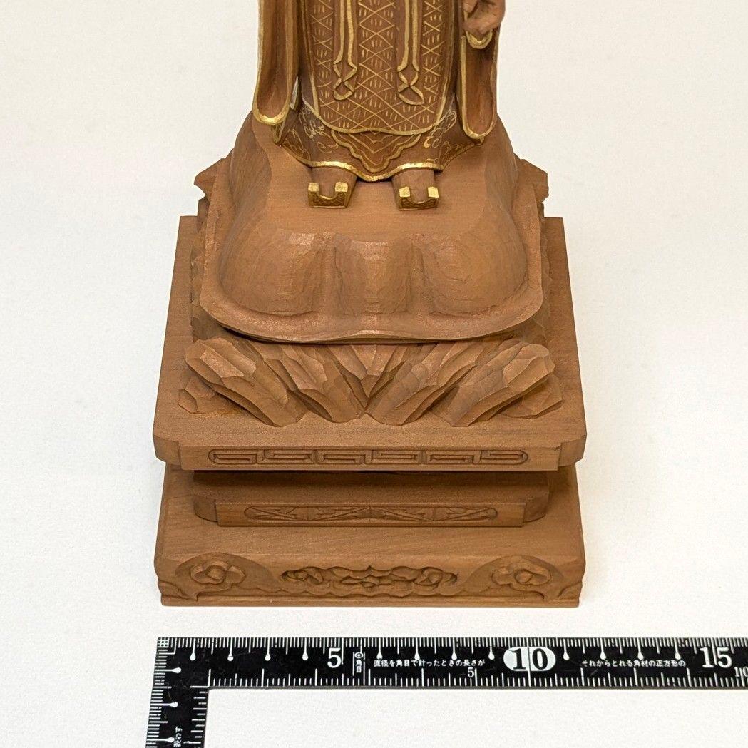 【フォロー割・新品】 帝釈天　金泥　紅檀　総高さ約27.5㎝　インドラ　帝釈