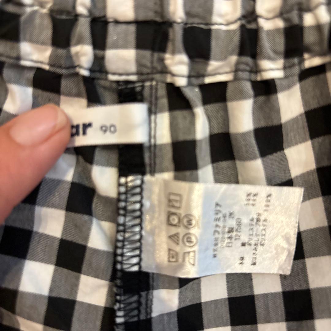 美品　ファミリア　Tシャツ　ショートパンツ　テリア　ギンガムチェック　90