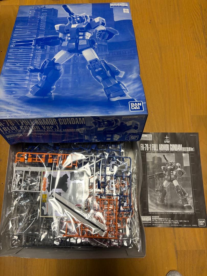 バンダイ　ＭＧ　プレミアムバンダイ フルアーマーガンダム　ブルー ver新古品
