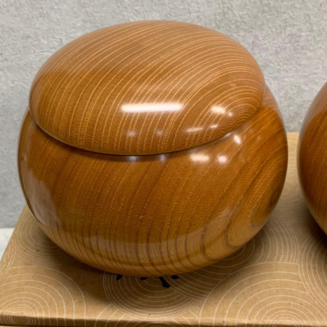 美品！懐志 碁笥 欅 特大 36号 1セット 銘入り 囲碁 碁石入れ 高級碁笥