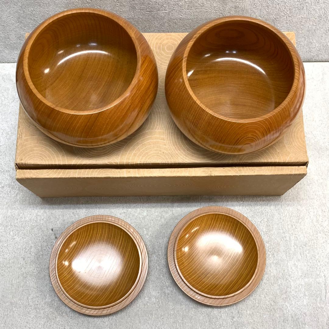 美品！懐志 碁笥 欅 特大 36号 1セット 銘入り 囲碁 碁石入れ 高級碁笥