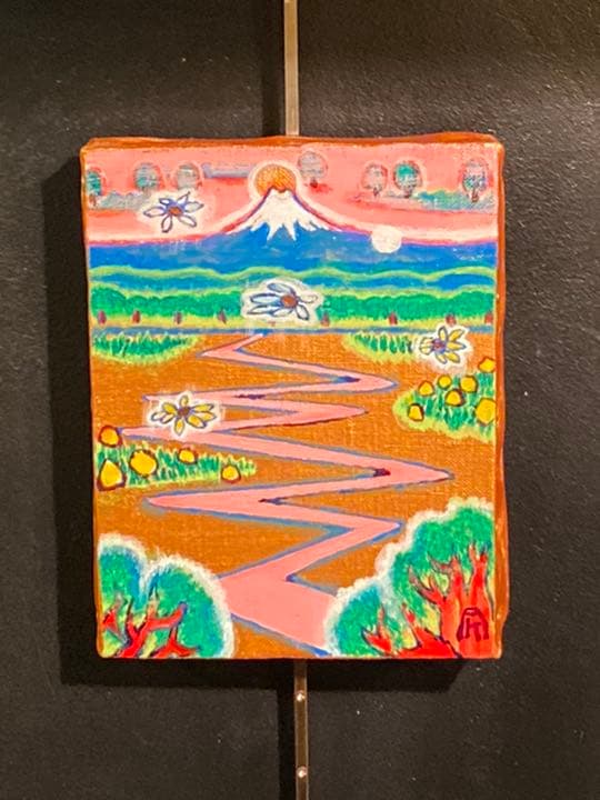 【アクリル画】商品名 道しるべ   額なし0号  新品未使用品