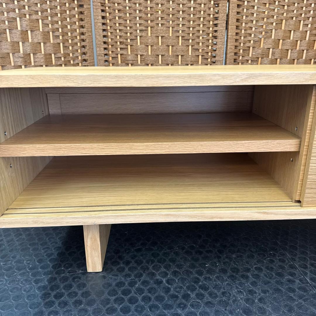 ☆☆無印良品　オーク材AVラック薄型（引戸）・幅110㎝　MUJI