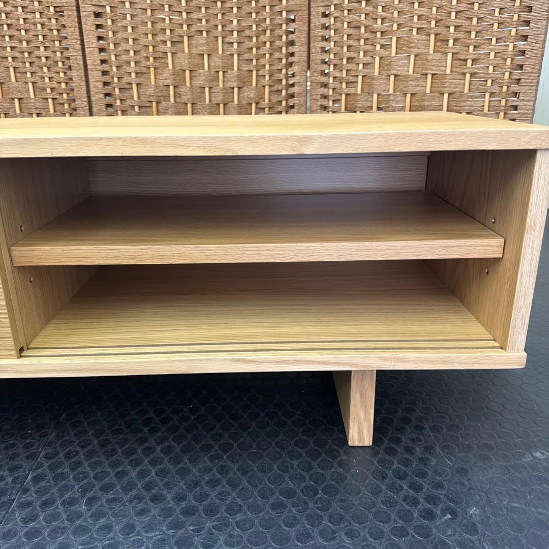 ☆☆無印良品　オーク材AVラック薄型（引戸）・幅110㎝　MUJI