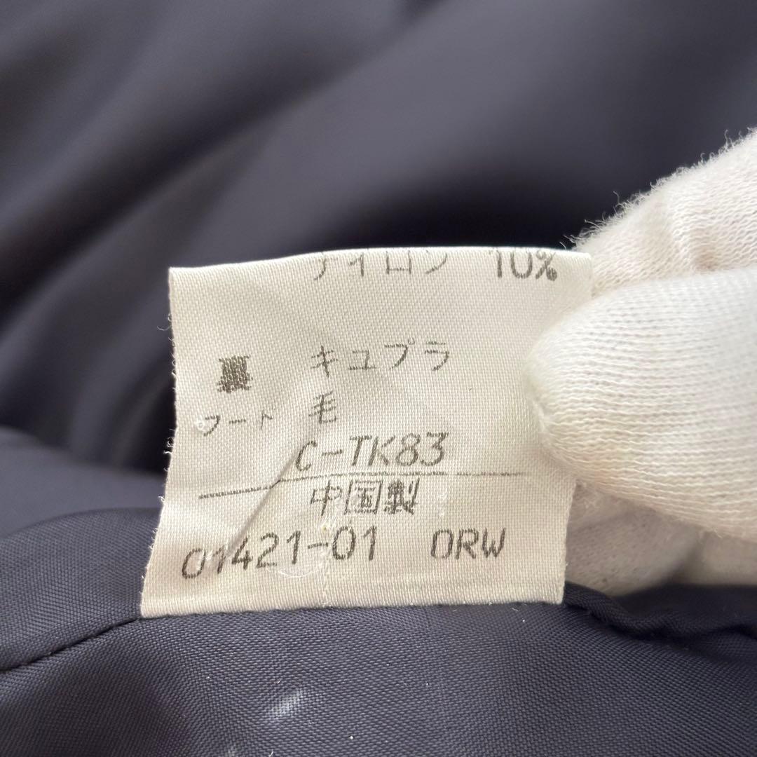 バーバリーノバチェック ウール ダッフルコートキッズ150 レディースSネイビー