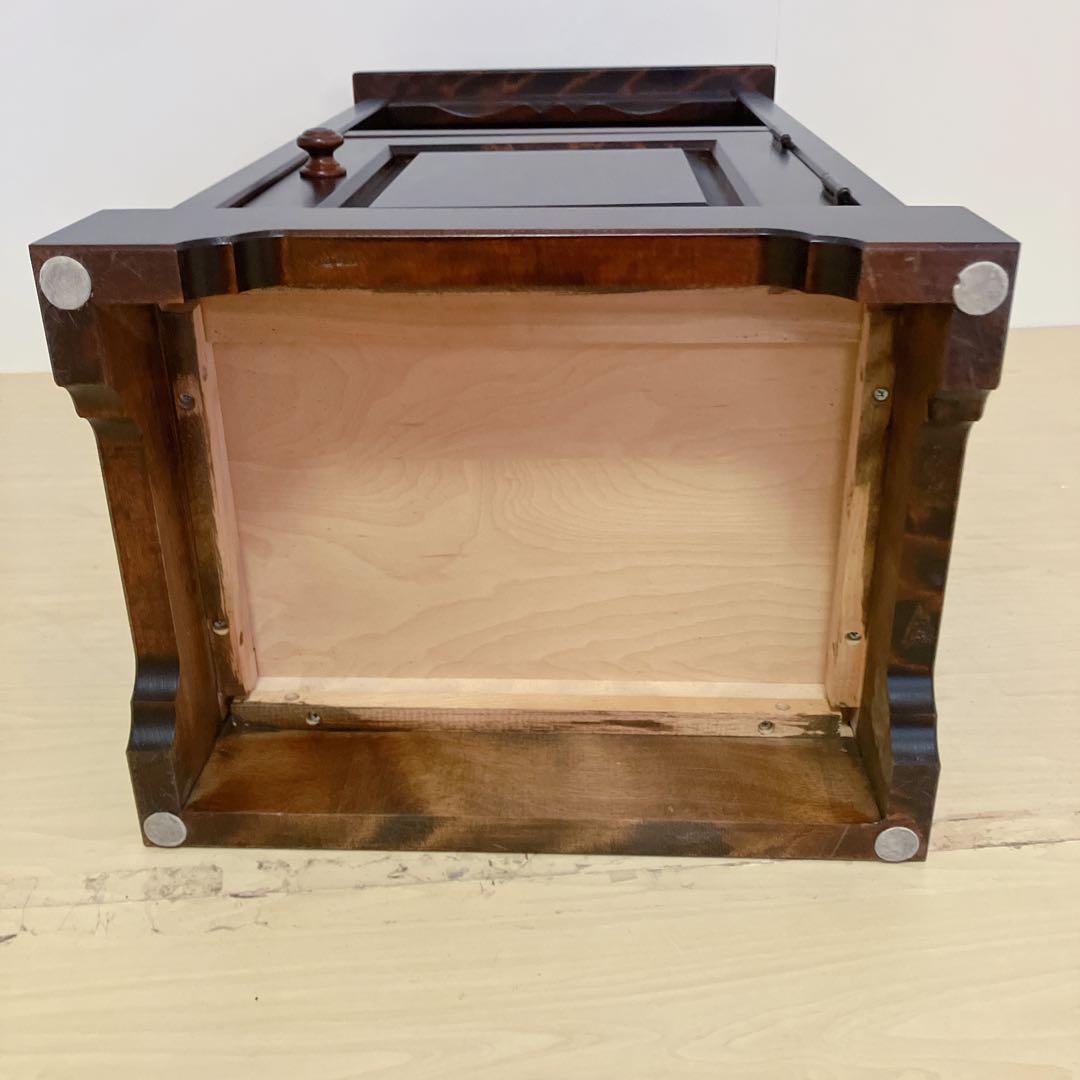 北海道民芸家具　電話台　FAX台　サイドチェスト　サイドテーブル　カバ無垢材