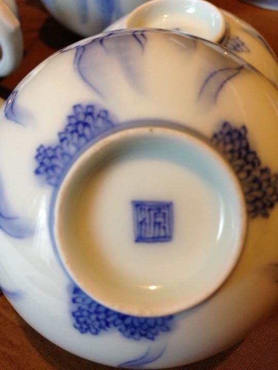 希少年代物 レトロ 昭和初期 オールド深川製磁？有田焼 牡丹 金彩 茶器 煎茶揃