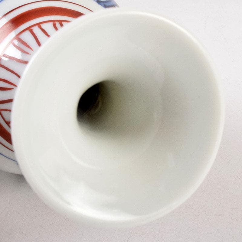 九谷焼　松本佐吉作　色絵松竹梅文　花瓶　共箱　Z　8576